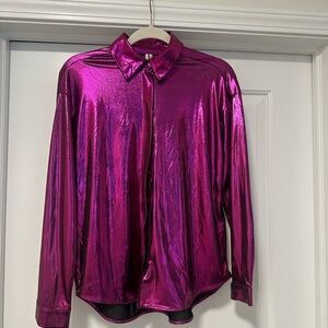 Anthropologie Shimmering Pink Blouse